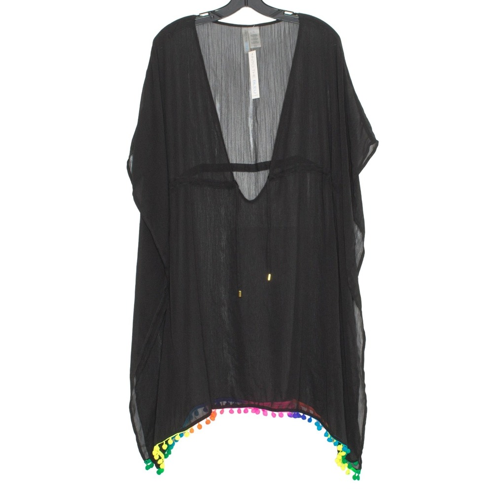 NWT Into The Bleu Cover Up Dress Swim Minimalist Coastal Beachy Black Size Large